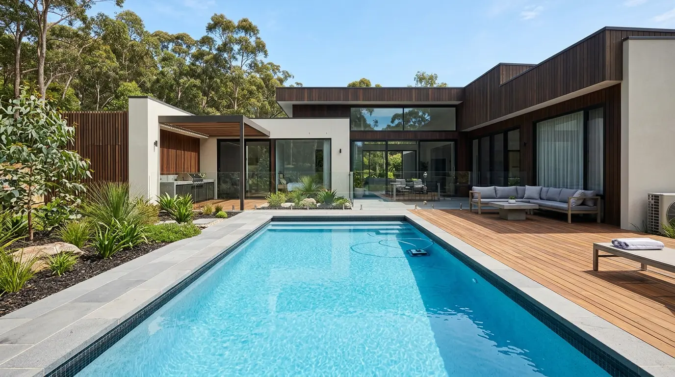 Heated swimming pool at a residential project